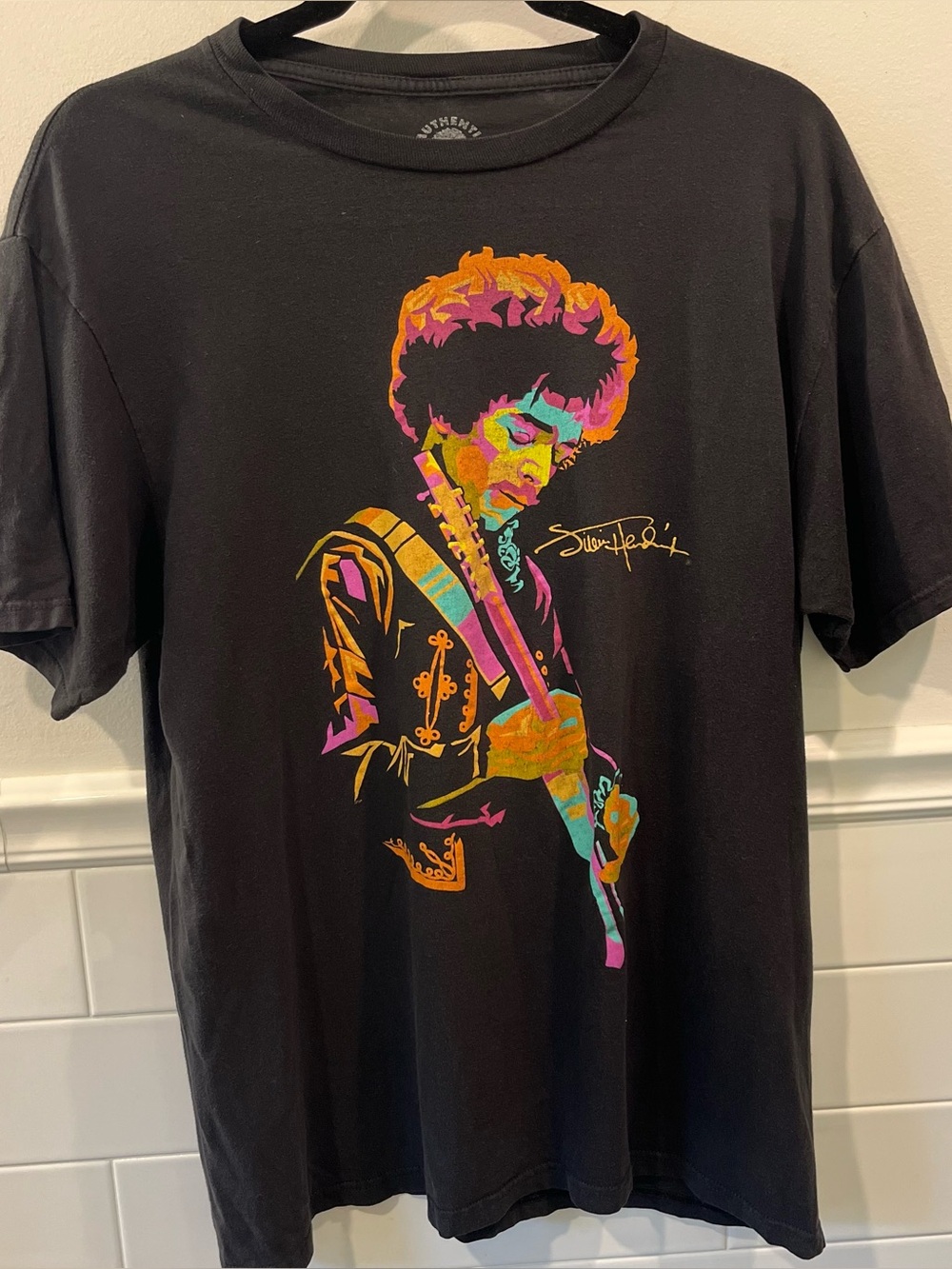 Black Jimi Hendrix Cotton T-shirt